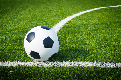 Soccer football field stadium grass line ball background texture